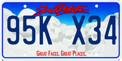 SD license plate 95KX34