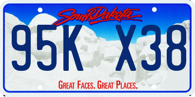 SD license plate 95KX38