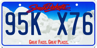 SD license plate 95KX76
