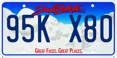SD license plate 95KX80