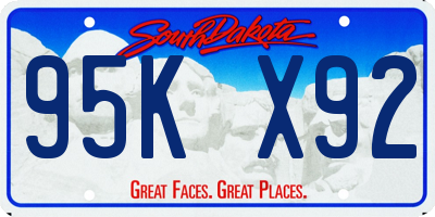 SD license plate 95KX92