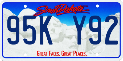 SD license plate 95KY92