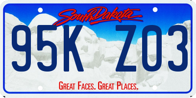 SD license plate 95KZ03