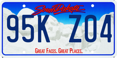 SD license plate 95KZ04