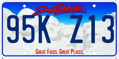 SD license plate 95KZ13