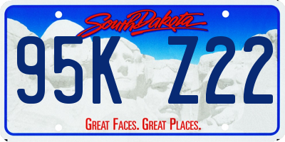 SD license plate 95KZ22