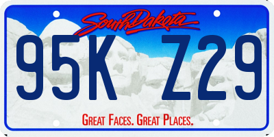SD license plate 95KZ29