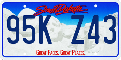 SD license plate 95KZ43