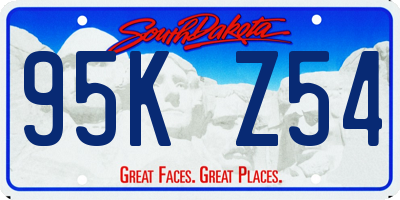 SD license plate 95KZ54