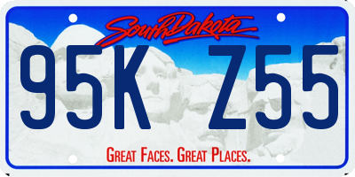 SD license plate 95KZ55