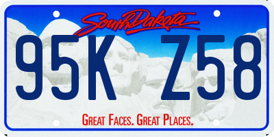 SD license plate 95KZ58