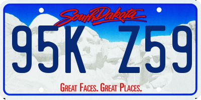 SD license plate 95KZ59