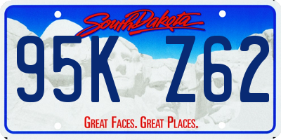 SD license plate 95KZ62