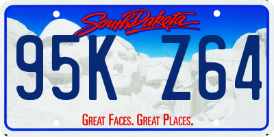 SD license plate 95KZ64