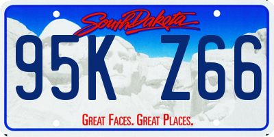 SD license plate 95KZ66