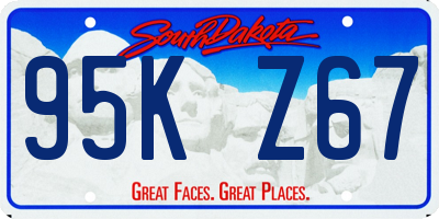 SD license plate 95KZ67