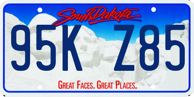 SD license plate 95KZ85