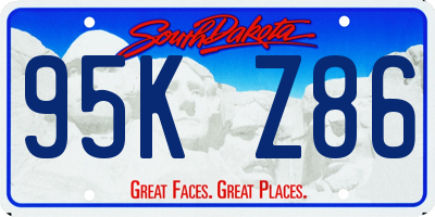 SD license plate 95KZ86