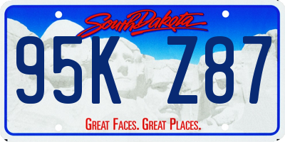 SD license plate 95KZ87
