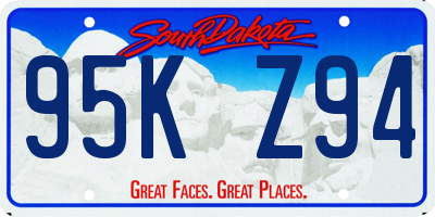 SD license plate 95KZ94