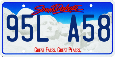 SD license plate 95LA58