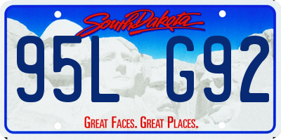 SD license plate 95LG92