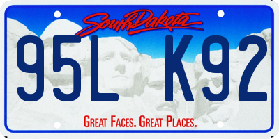 SD license plate 95LK92