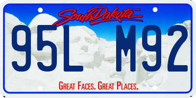 SD license plate 95LM92