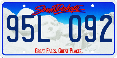 SD license plate 95LO92