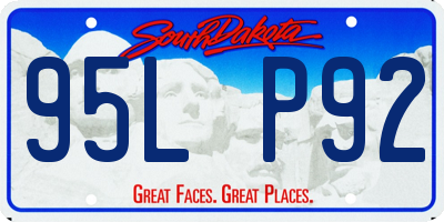 SD license plate 95LP92