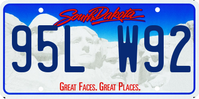 SD license plate 95LW92