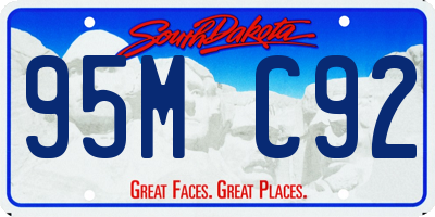 SD license plate 95MC92
