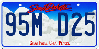SD license plate 95MD25