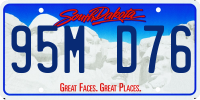 SD license plate 95MD76