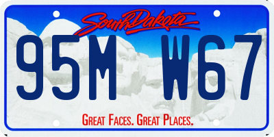 SD license plate 95MW67