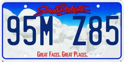 SD license plate 95MZ85