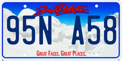 SD license plate 95NA58