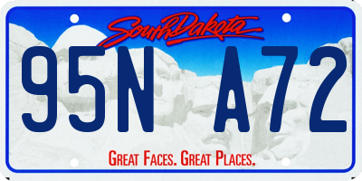 SD license plate 95NA72
