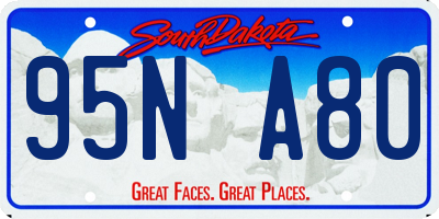 SD license plate 95NA80