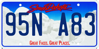 SD license plate 95NA83