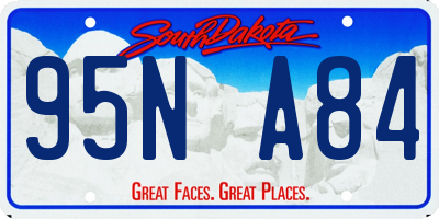 SD license plate 95NA84