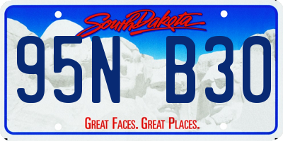 SD license plate 95NB30