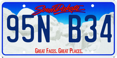 SD license plate 95NB34