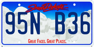 SD license plate 95NB36
