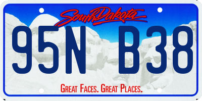 SD license plate 95NB38