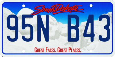 SD license plate 95NB43