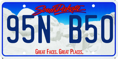 SD license plate 95NB50