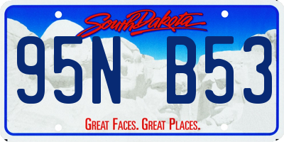 SD license plate 95NB53