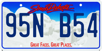 SD license plate 95NB54