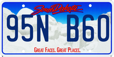 SD license plate 95NB60